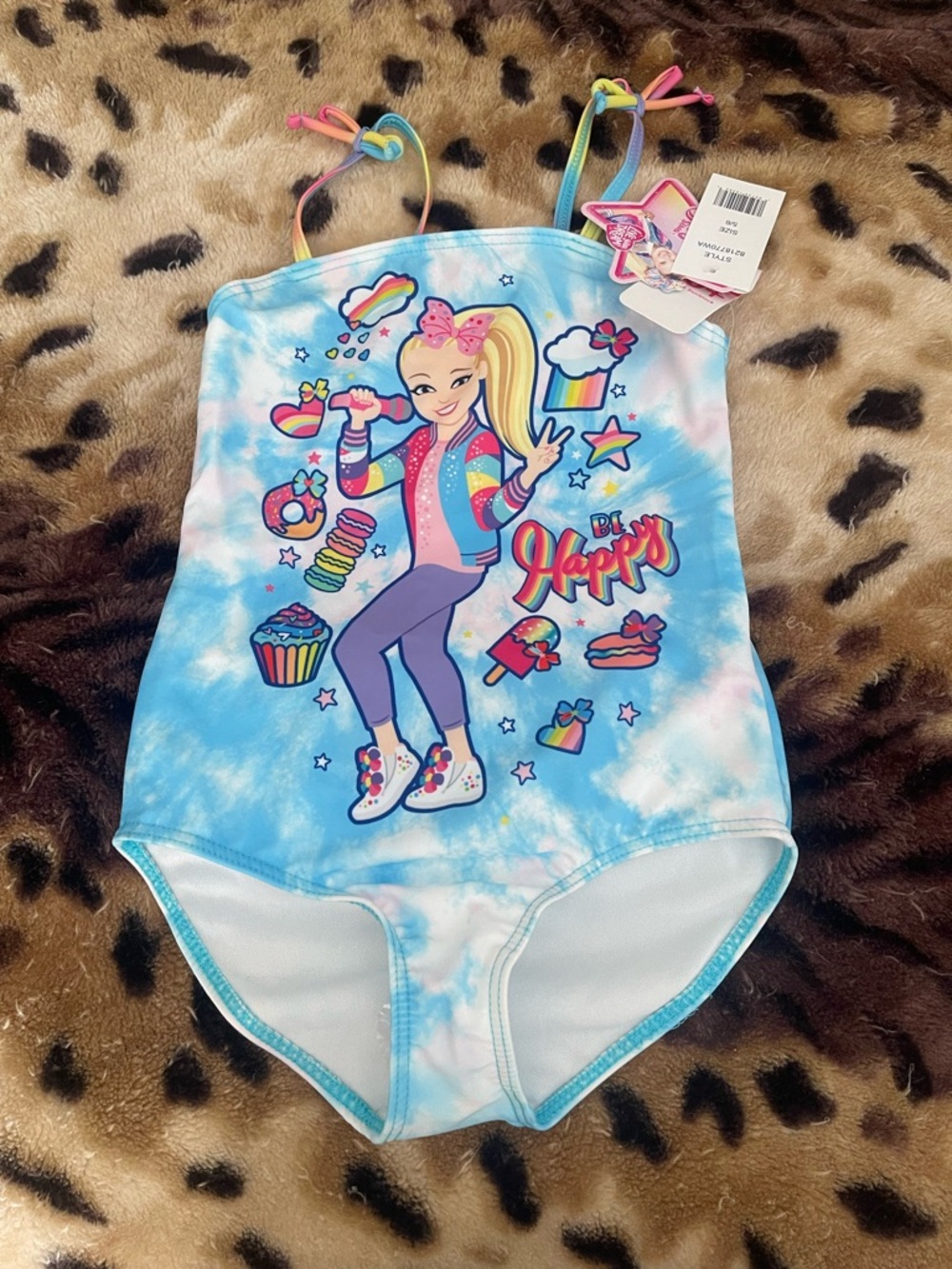 JoJo Siwa Blue Rainbow Cloud One-Piece Swimsuit